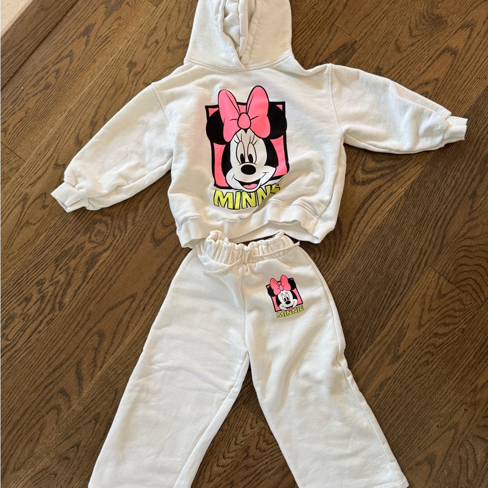 Zara Kids Minnie Mouse White and Pink Matching Set
